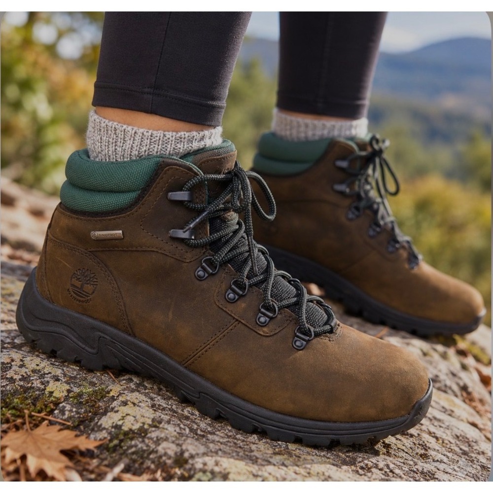 Timberland Mt Maddsen Womens 9.5 Waterproof Leather Hiking Boots Brown A2HKP